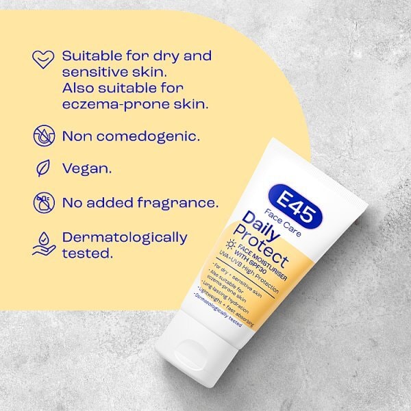 E45 Daily Protect Face Moisturiser Spf30 For Dry Skin 50Ml