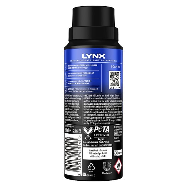 Lynx Fine Fragrance Collection Blue Lavender Premium Body Spray 150 ml