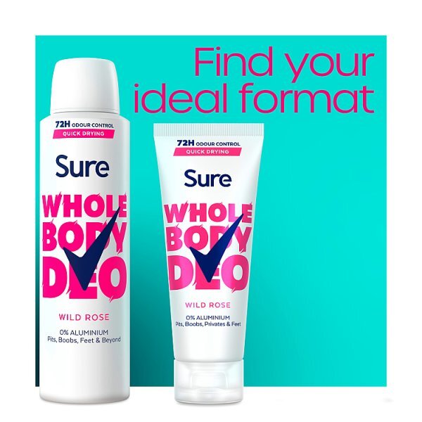 Sure Women Wild Rose 72hr Whole Body Deodorant Spray 150ml