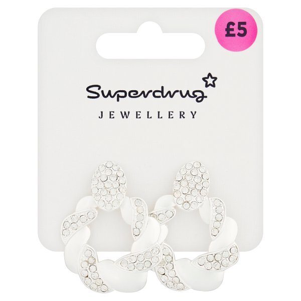 Superdrug Diamante Chain Statement Earrings