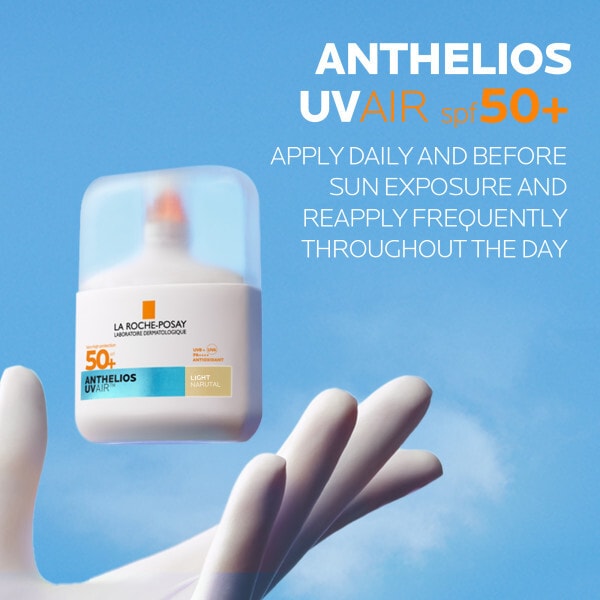 La Roche Posay Anthelios UVAir Serum Sunscreen SPF50+, shade: light with Hyaluronic Acid, Niacinamide & Vitamin E, for all skin types, 50ml