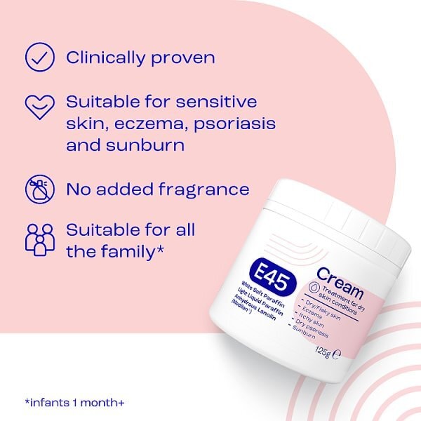 E45 Dermatological Moisturising Cream 125g