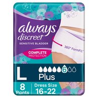 Always Discreet Underwear Incontinence Pants Plus Large 8