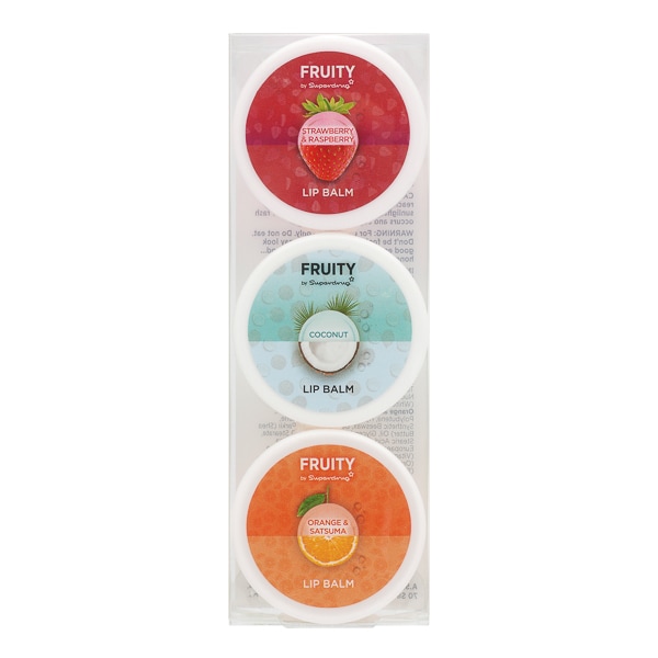 Superdrug Fruity 3 X Lip Balm Set In Tubs