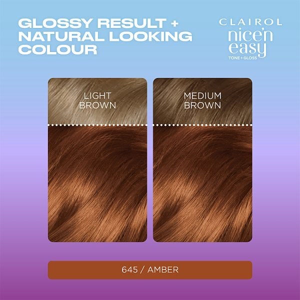 Clairol Nice'n Easy Tone+Gloss Semi-Permanent Hair Dye 645/92 Amber