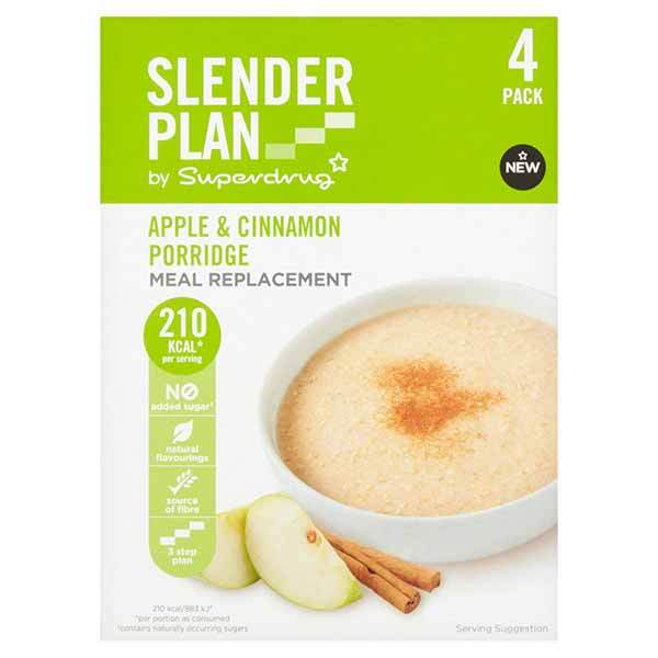 Superdrug Slenderplan Apple and Cinnamon Porridge 4 pack