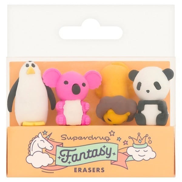 Fantasy Novelty Eraser x4 Double Face