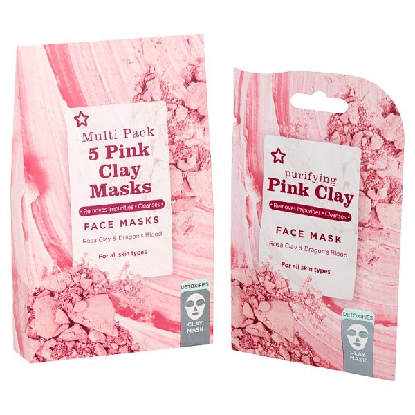 Superdrug Pink Clay Face Mask 15ml 5 Pack