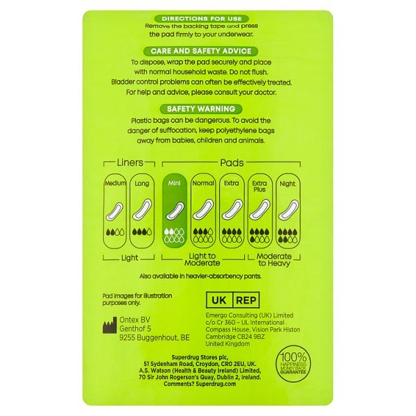 Superdrug Mini Incontinence Pad x20