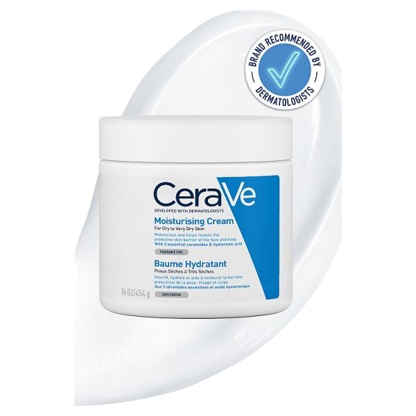 CeraVe Moisturising Cream with Hyaluronic Acid & Ceramides for Dry Skin 454g