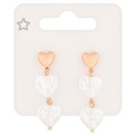 DNR Superdrug Shell Effect Heart Statement Earrings