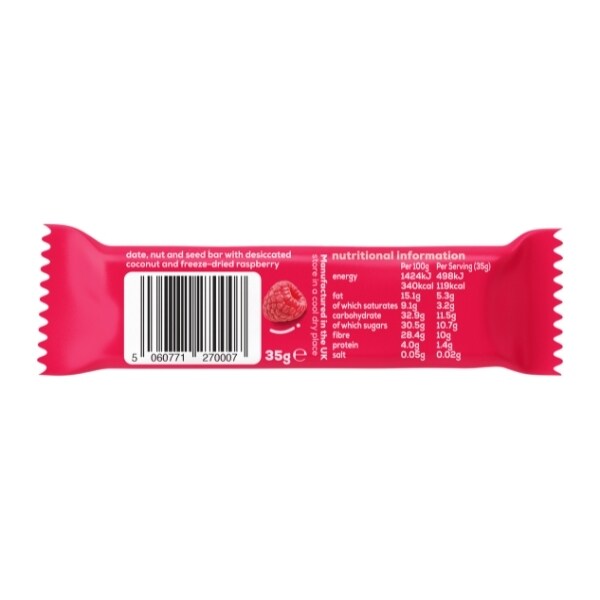 The Gut Stuff Raspberry & Coconut High Fibre Fruit & Nut Bar