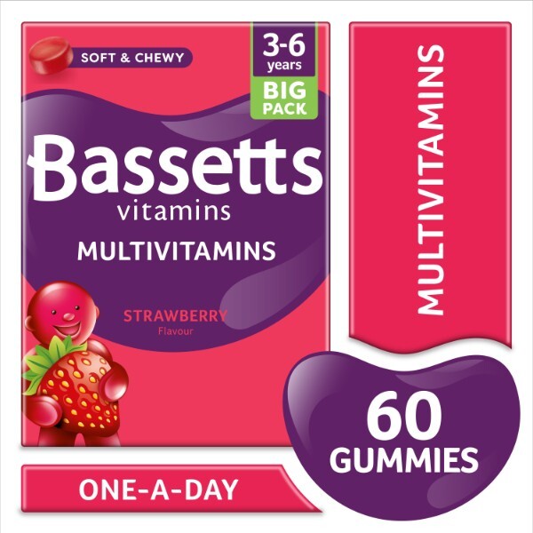 Bassetts Vitamins 3-6 Strawberry Multivitamins 60 Gummies