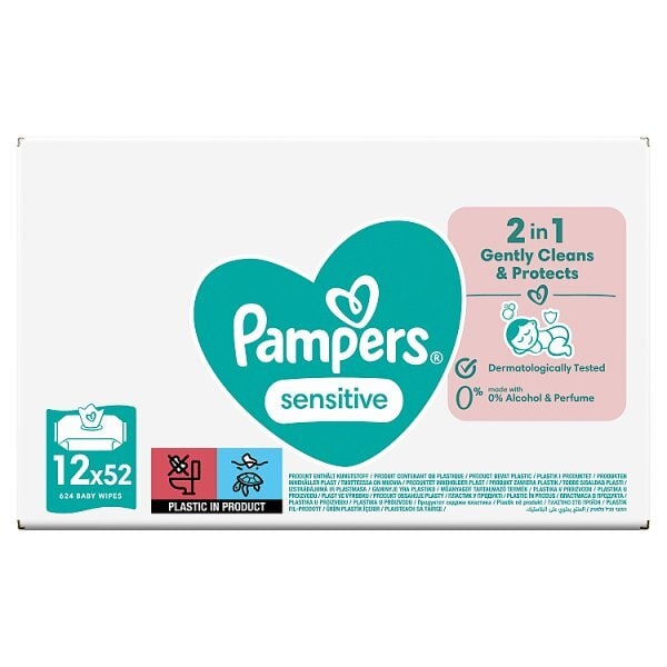 Pampers Sensitive Baby Wipes 12 Packs, 624 Wipes