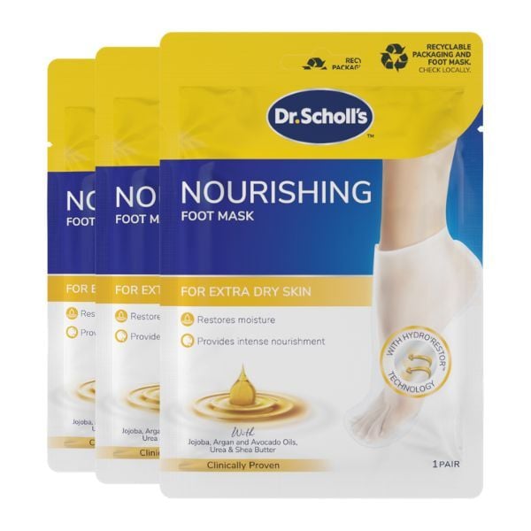 Dr. Scholl’s Triple Oil Dry Skin Foot Mask Sock x3