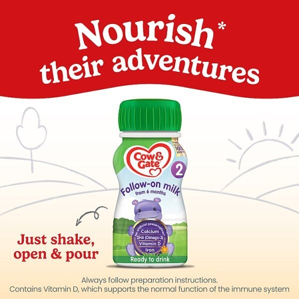 Cow & Gate 2 Follow On Baby Milk Formula 6-12 Mths 200ml