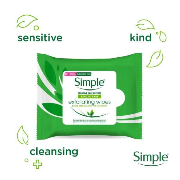 Simple Kind To Skin Exfoliating Facial Wipes 25s