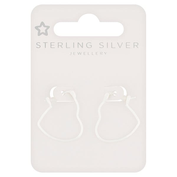 DNR Superdrug Premium Sterling Silver Heart 18MM Hoops