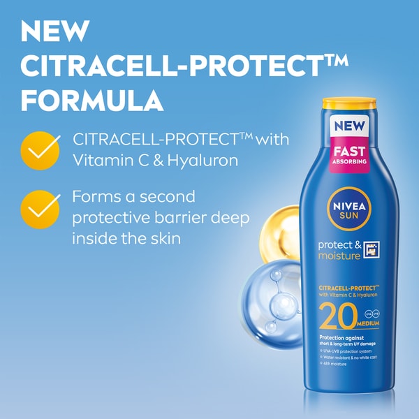 NIVEA SUN Protect & Moisture Sun Cream Lotion SPF 20, 200ml