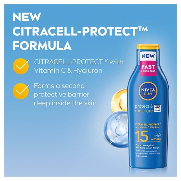 NIVEA SUN Protect & Moisture Sun Cream Lotion SPF15 200ml