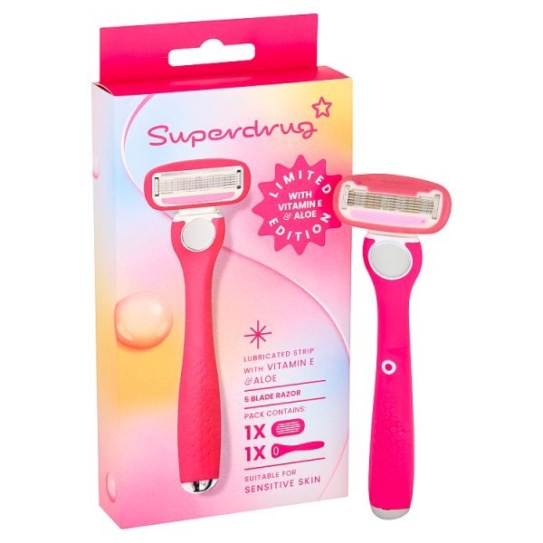 Superdrug Premium 5 Blade Razor Special Edition Hot Pink