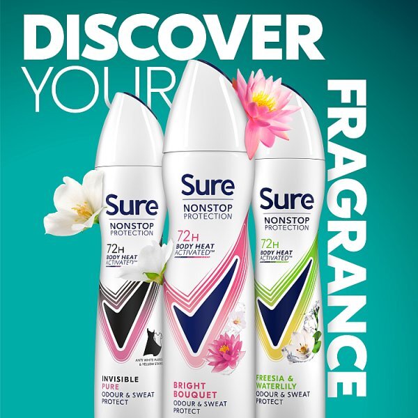 Sure Nonstop Protection Bright Bouquet Anti-Perspirant Aerosol 150 ml