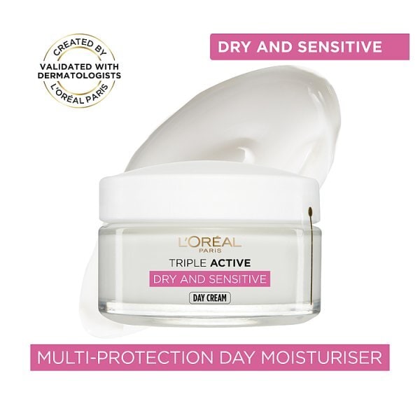 L'Oréal Paris Triple Active Dry Sensitive Moisturiser 50ml