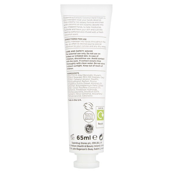 Superdrug Extracts Coconut Hand Cream 65ml