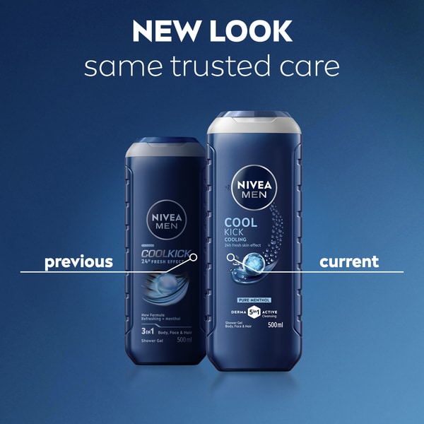 Nivea Men Cool Kick 5In1 Shower Gel 500Ml