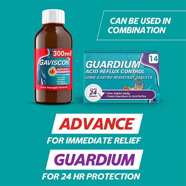 Guardium Acid Reflux Control Tabs Heartburn Indigestion 7s