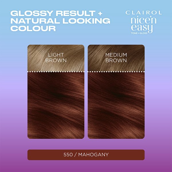 Clairol Nice'n Easy Tone+Gloss Semi-Permanent Hair Dye 550/81 Mahogany
