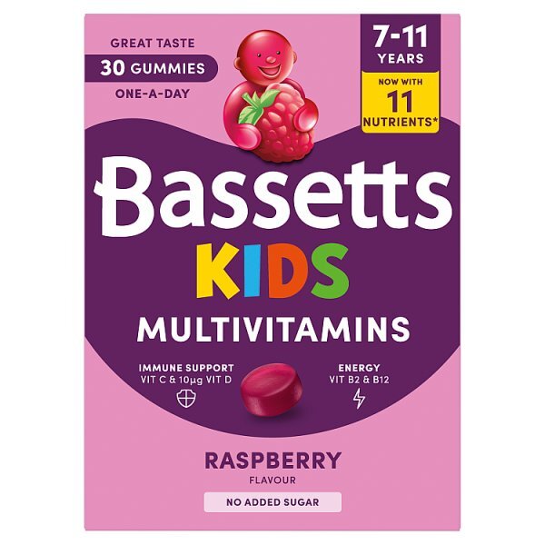 Bassetts Kids Multivitamins 7-11 Raspberry 30S