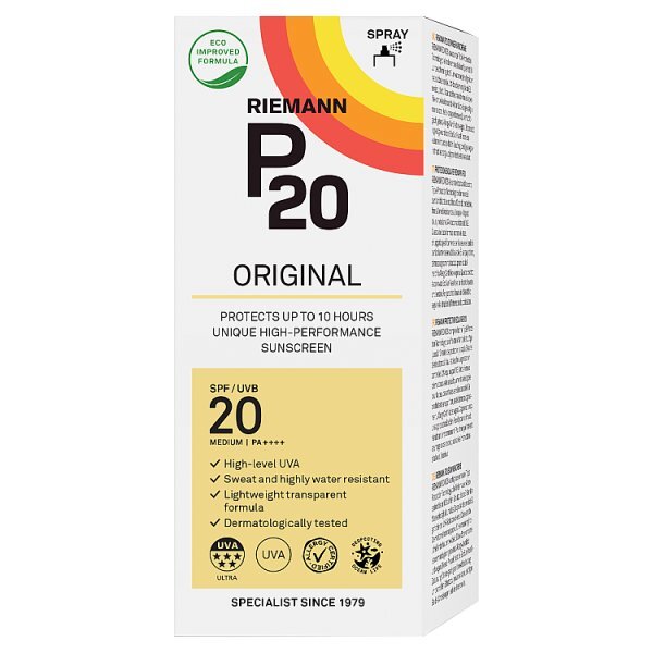 P20 Riemann Original Sunscreen Spray SPF20 200ml
