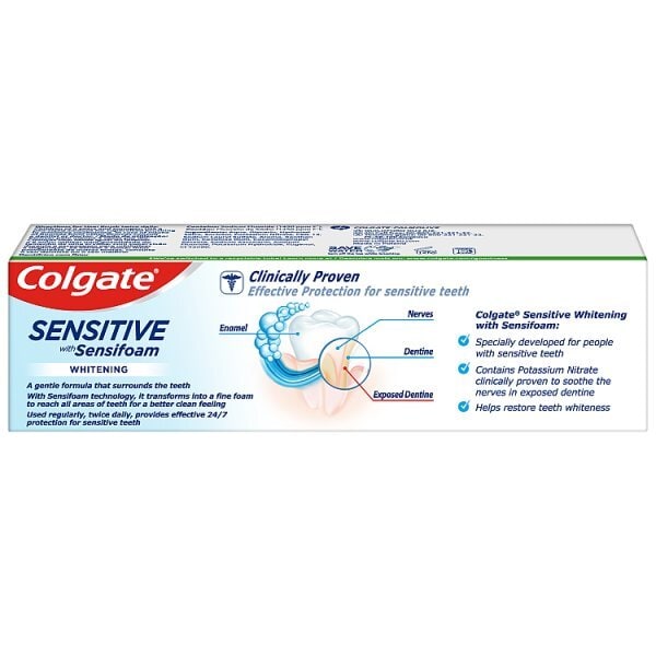 Colgate Sensitive with Sensifoam Whitening Toothpaste 75ml