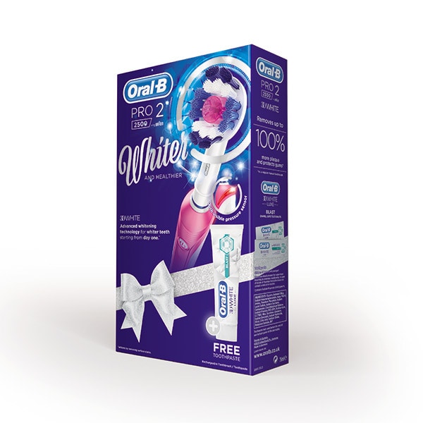 Oral B Pro 2 2500 Pink Electric Toothbrush + Toothpaste