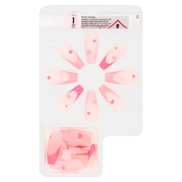 Studio London Valentines Hearts False Nails