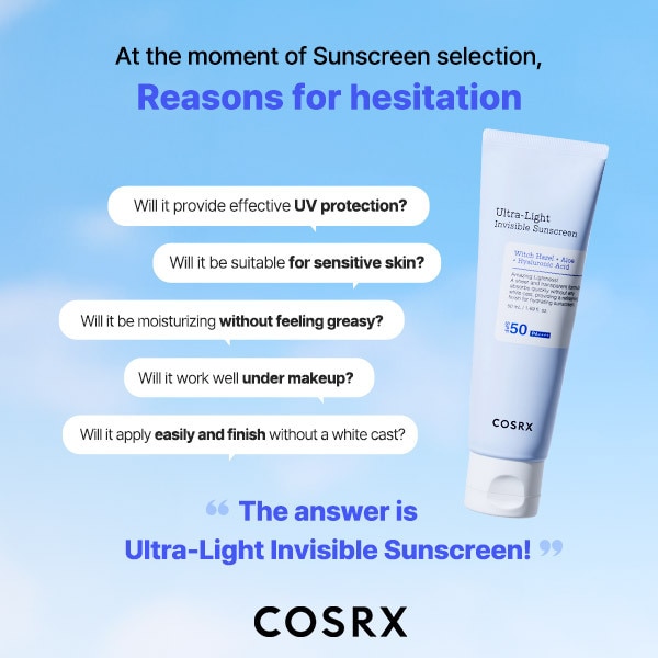 COSRX Ultra-Light Invisible Sunscreen SPF50 PA++++ 50ml