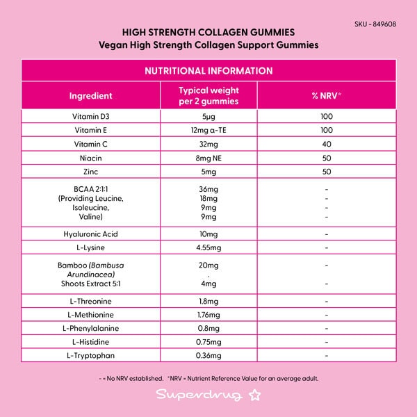 Superdrug High Strength Collagen Vegan Gummies 60s