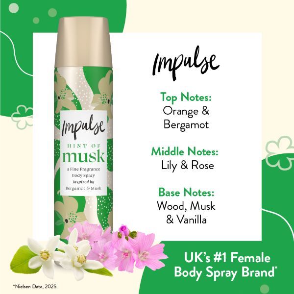 Impulse Body Spray Deodorant Musk 75ml