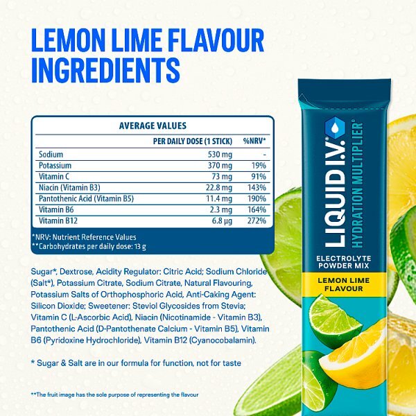 Liquid Iv Electrolyte Powder Mix Lemon Lime X15