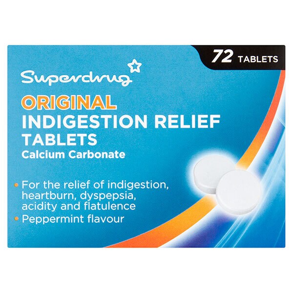 Superdrug Peppermint Antacid Tablets 72