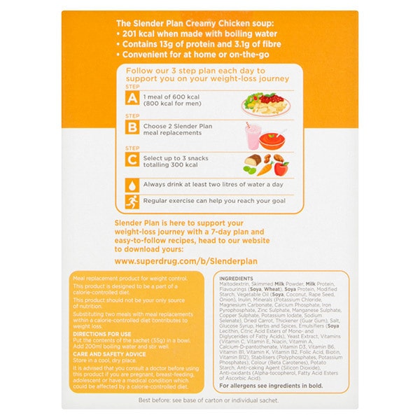 Superdrug Slenderplan Chicken Soup Meal Replacement 4x55g