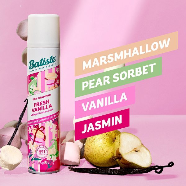 Batiste Dry Shampoo Fresh Vanilla, Dry Hair Shampoo, 200Ml