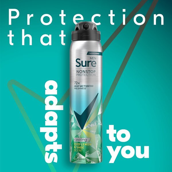 Sure Men Nonstop Protection Iced Lemon & Sage Aerosol Deodorant 250ml