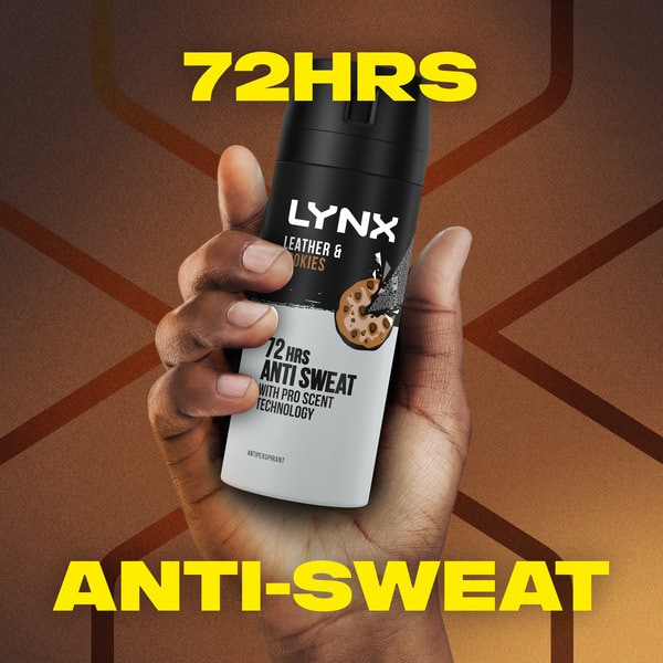 Lynx Men Leather & Cookies Antiperspirant Deodorant Aerosol 150ml