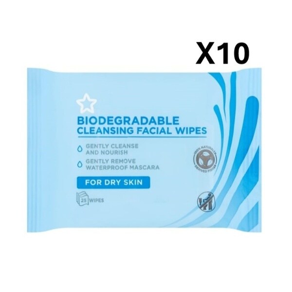 Cleansing Bio Face Wipes Dry Skin x10 Bundle