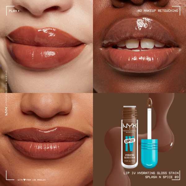 NYX Professional Makeup Lip IV Hydrating Lip Stain Gloss Splash Spice