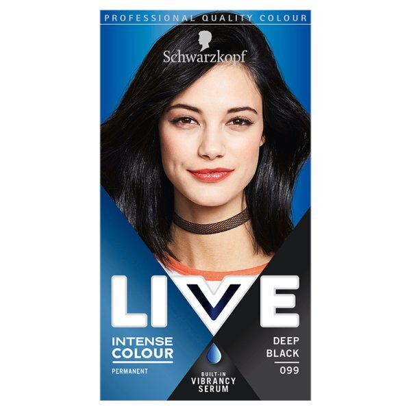 LIVE Intense Colour Permanent Black Hair Dye Deep Black