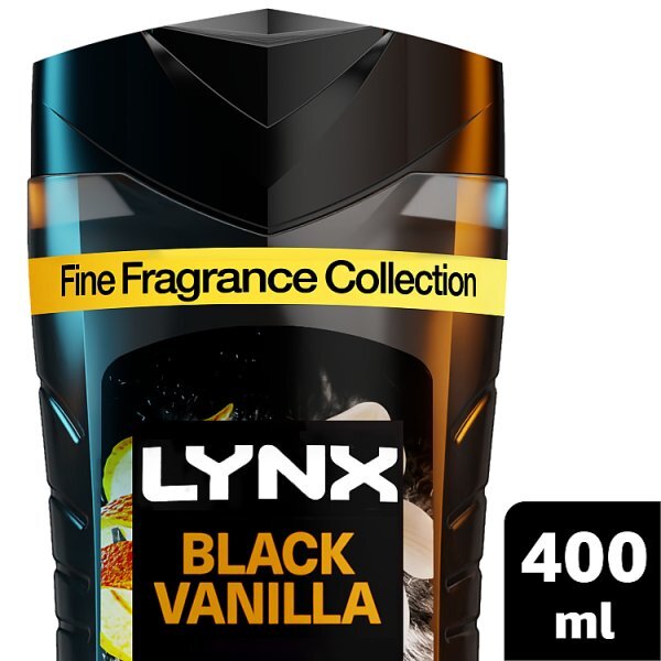 Lynx Black Vanilla Shower Gel Body Wash For Men 400Ml