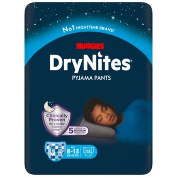 Huggies Drynites Age 8-13 Years x9